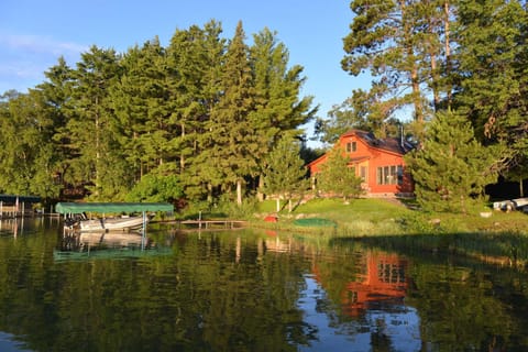 Lakeside view of the new cottage.  Mid-summer of 2013.  Idyllic? We think so too