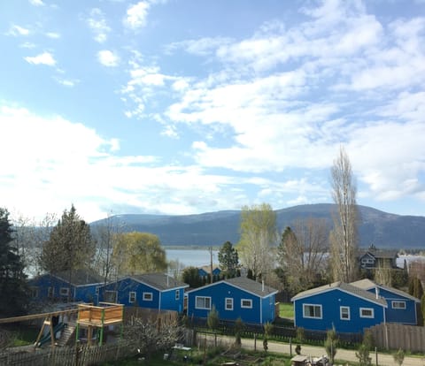 View out to the lake and mountains