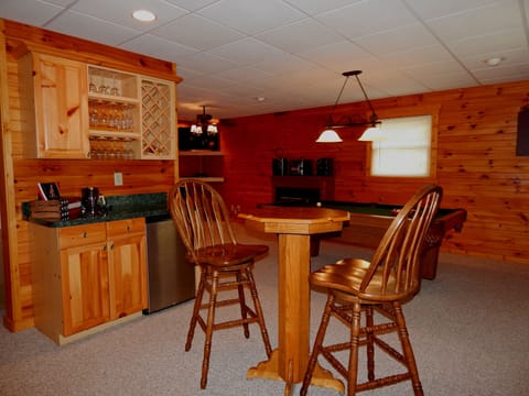 Game Room with Pool Table and Bar Area.
