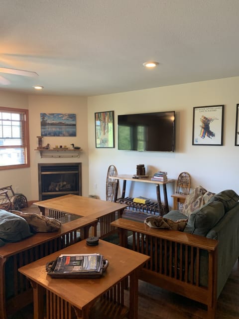 Living room - Roku TV with YouTube TV.  Gas Fireplace