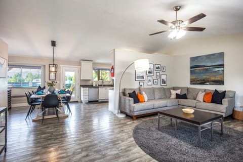 #2- Living room is located off the dining and kitchen area 