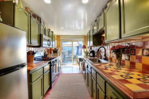 On the way to the outside patio