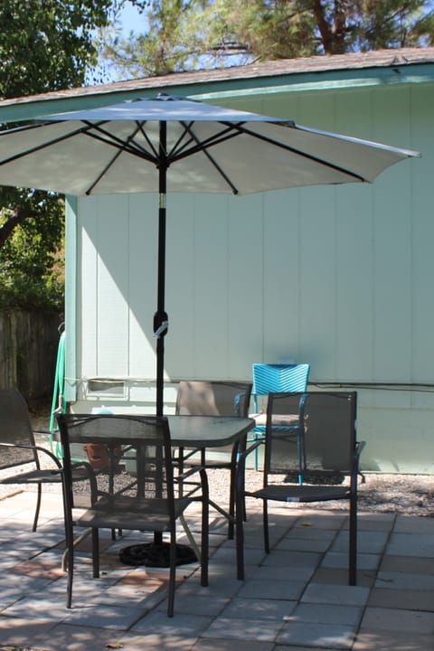 Patio dinning and propane BBQ.