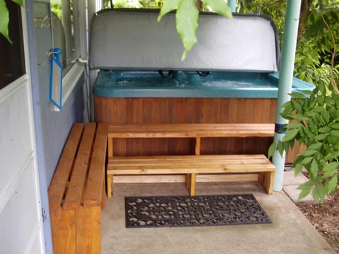 2-3 person private hot tub.