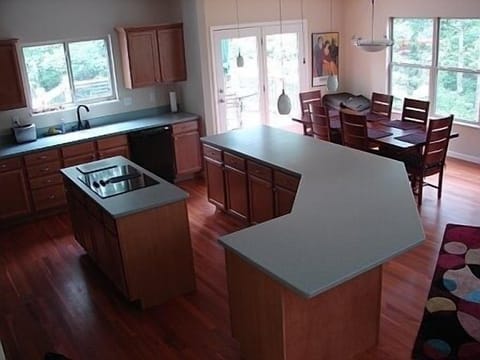 Kitchen with view to the deck