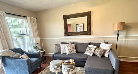 Living room equipped with Smart TV, sleeper sofa & plenty of room to relax