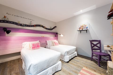 In our Master suites, we can fit 2 individual beds.