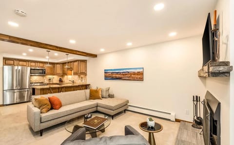 Designer living space with mountain views 
