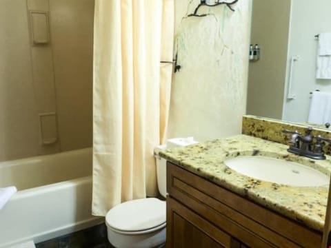 Get ready in one of two bathrooms.