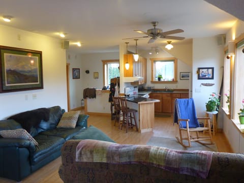 The open floor plan, with mountain views out of every window!