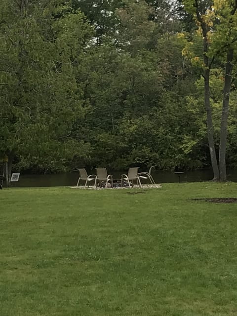 Fire pit by the river's edge