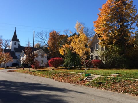 We are on a quiet street walking distance to movies, shops and restaurants. 