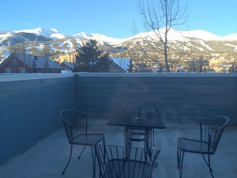nice view of the ski hill from the  deck