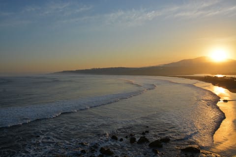 Sunrise View over the Bay of Con Con Playa La boca and Cero Mauco. .