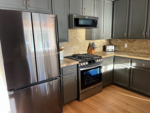 New oven, microwave, and refrigerator