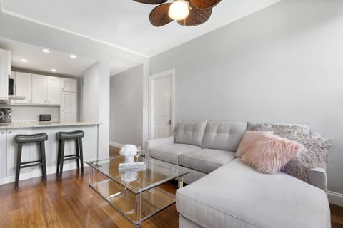Living Room, Breakfast Bar, and Kitchen 