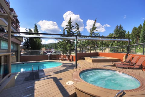 Soothe sore muscles in the hot tubs.