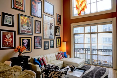 Main loft area with 23ft ceilings