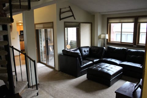 New couch provides ample seating for groups.
