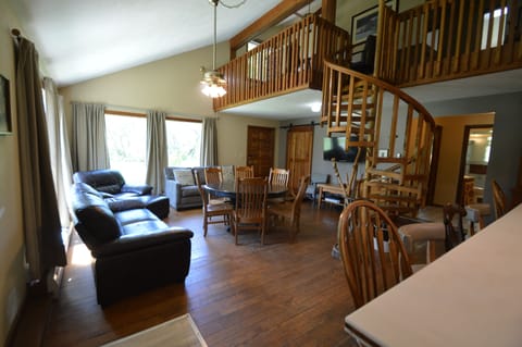 Living space is open with plentiful seating