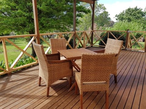 Outdoor area overlooking garden