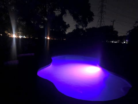 Pool light changes color.  Switch is near pool pump in box with plastic lid.