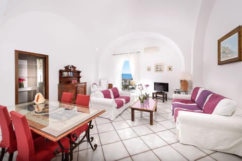 living room with sea view