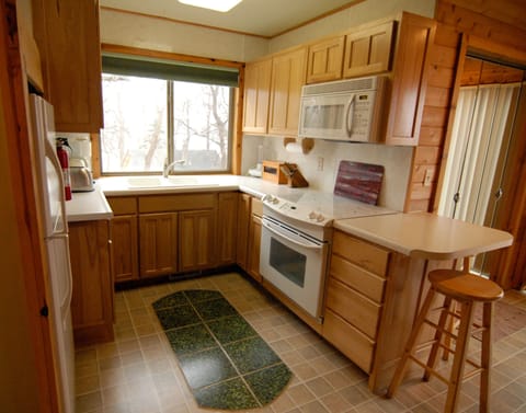 Hickory kitchen in guest house.
