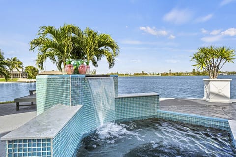 Heated salt water hot tub