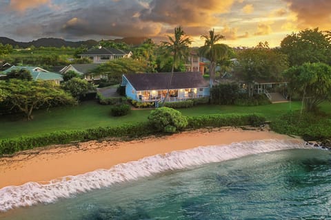 AERIAL SHOT OF HALE KAI WITH SUNSET IN THE BACKGROUND