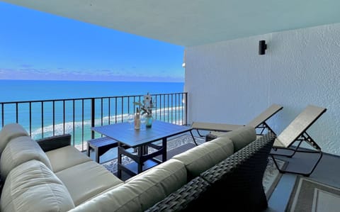 Great Covered Balcony with a Television!
