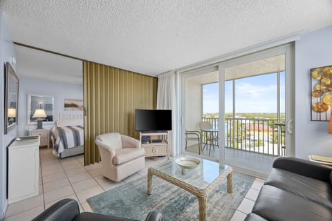 Studio, open concept condo.  Pull across divider between living and bedroom