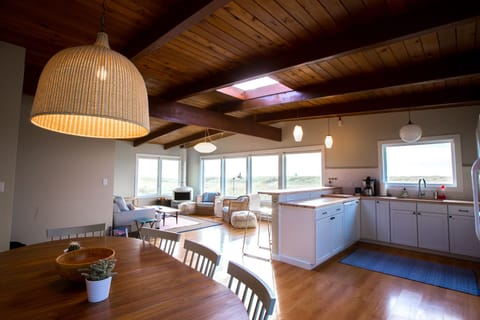 Large dining table seats 8-10.