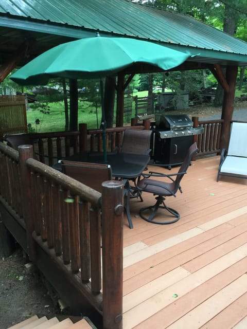 Large deck for grilling and socializing.