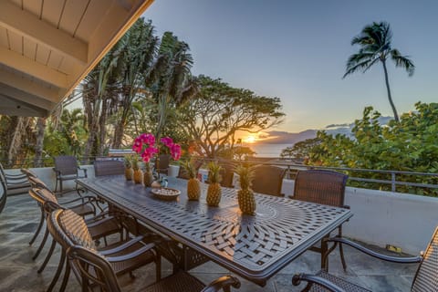Upstairs balcony of dining/living room with a spectacular ocean