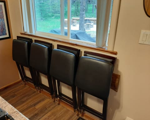 Extra chairs for use inside the cabin.