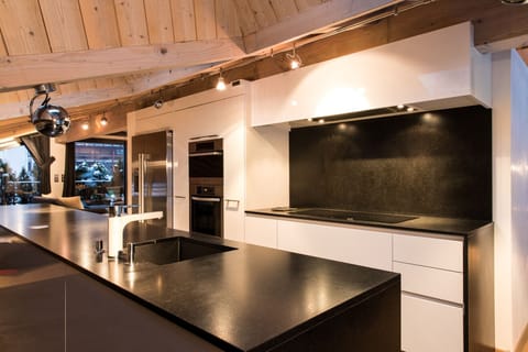 Sleek, fully-equipped kitchen