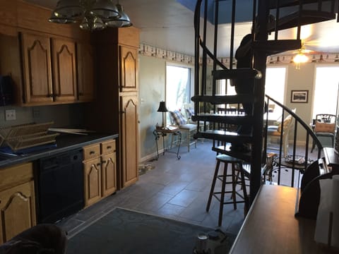 Upstairs to loft bedrooms from kitchen dining room