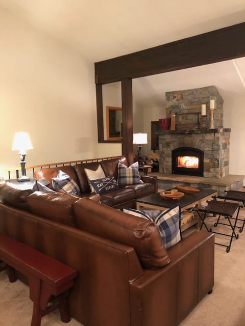 Plenty of Room to get cozy,  Relax & Enjoy the Montana Stone Fireplace