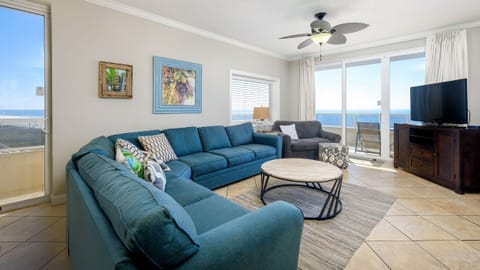 Sectional with Queen Memory Foam Sleeper, Great Views