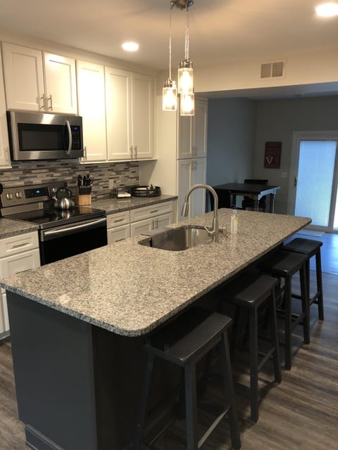 Kitchen view toward living area