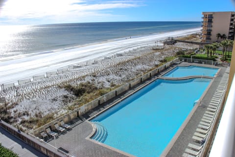 Beautiful view of ocean and pool from 5th floor deck!