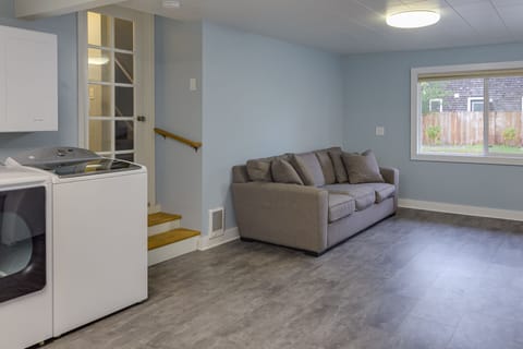 Lower level bonus room with extra capacity Washer & Dryer 