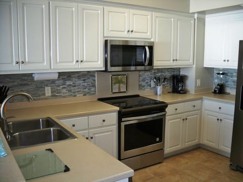 Kitchen is equipped with everything you need to prepare & serve a great meal