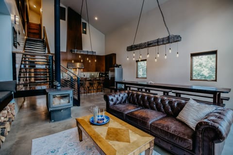 Wood stove can provide enough heat for the entire house! (furnace is available)