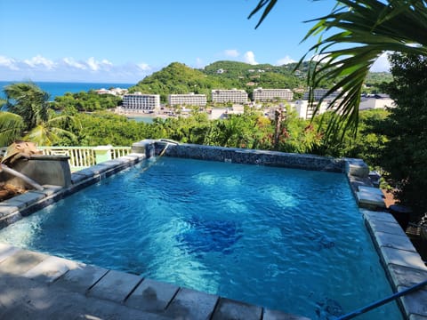 private pool overlooking the Caribbean Sea 