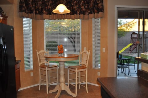 Eat in kitchen pub table seats 4.
