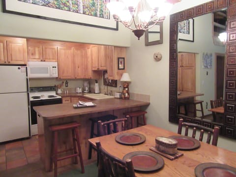 kitchen and dining area