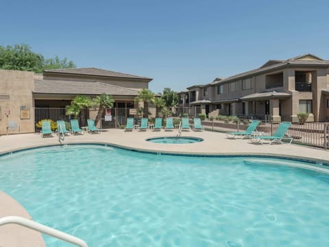 Community pool, hot tub, BBQ and fitness center