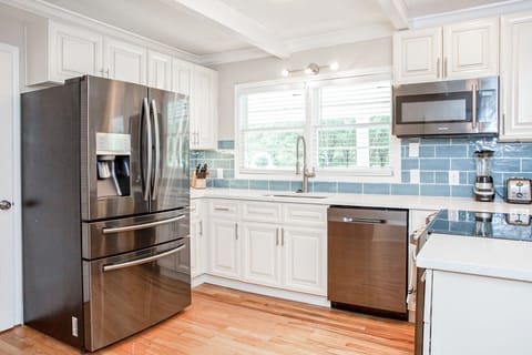 Stainless steel appliances in the Gourmet kitchen